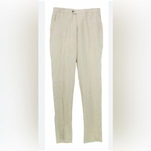 HILTL men’s contemporary fit linen blend pants NWOT size 54 raw hem